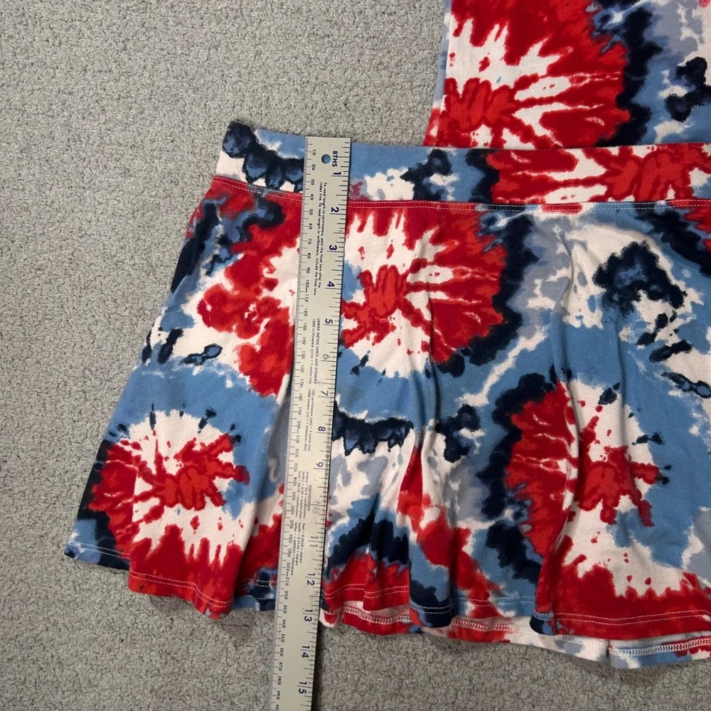 The Children's Place Skort Set Tie Dye XL 14 Red White Blue Americana July 4th - Picture 3 of 9